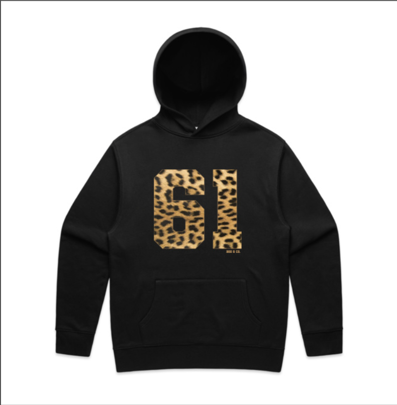 Leopard Print Varsity Baggy Hoodie